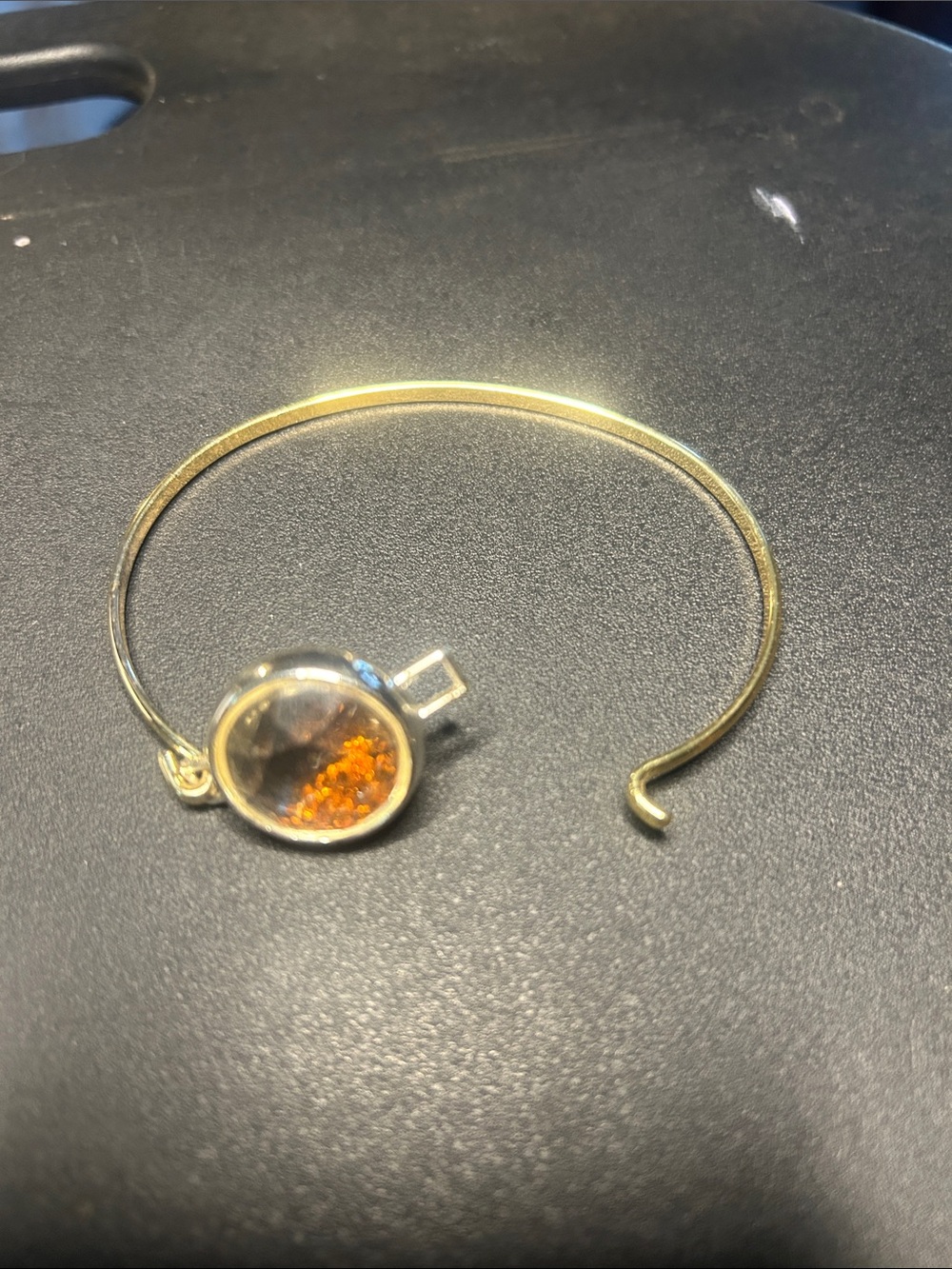 Gold-Tone Bracelet with Amber Accent